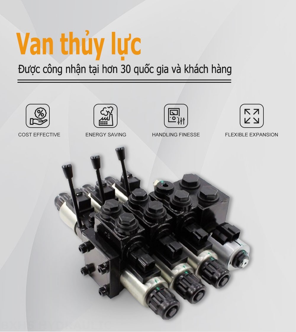 DCV58 Biến áp và thủ công Xy lanh 3 Van định hướng phân đoạn